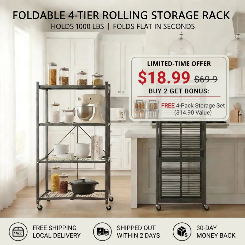 360° Rotating, No Installation! Ready-to-Use Storage Rack